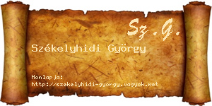 Székelyhidi György névjegykártya